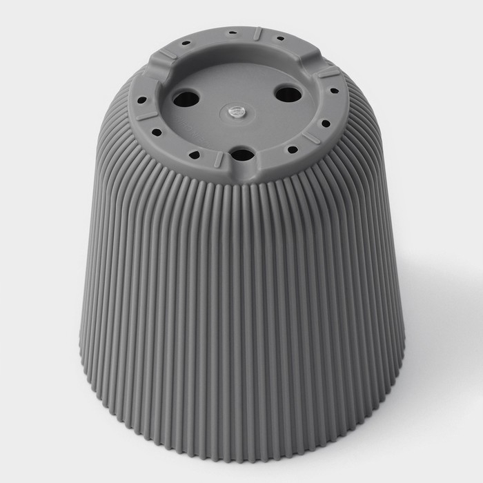 Горшок для цветов с поддоном, 12&times;11,5 см, цвет серый