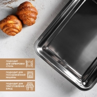 Противень из нержавеющей стали, 3,8 л, 39,5×29×5,5 см, цвет хромированный Противень из нержавеющей стали, 3,8 л, 39,5×29×5,5 см, цвет хромированный