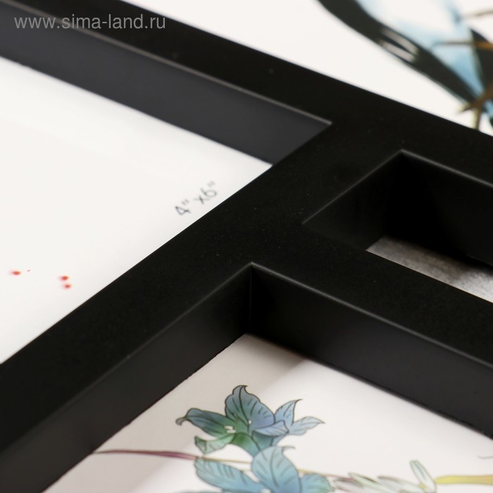 Фоторамка пластик на 3 фото 10х15, 13х18 см Фоторамка пластик на 3 фото 10х15, 13х18 см "Прямые линии" чёрная 30,5х38 см