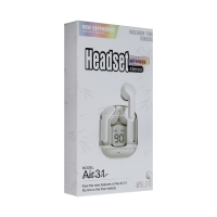 Наушники беспроводные Air31, TWS, вакуумные, BT 5.0, 45/230 мАч, прозрачные, белые Наушники беспроводные Air31, TWS, вакуумные, BT 5.0, 45/230 мАч, прозрачные, белые