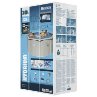 Бассейн стальной Hydrium, 300 х 120 см, песчаный фильтр-насос, лестница, подстилка, тент, 56566 Bestway