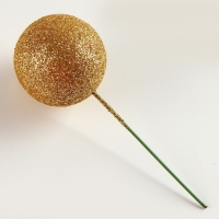 Набор топперов на проволоке &laquo;Шар&raquo;, набор 10 шт., размер 1 шт. &mdash; 4 &times; 11 см, цвет золото
