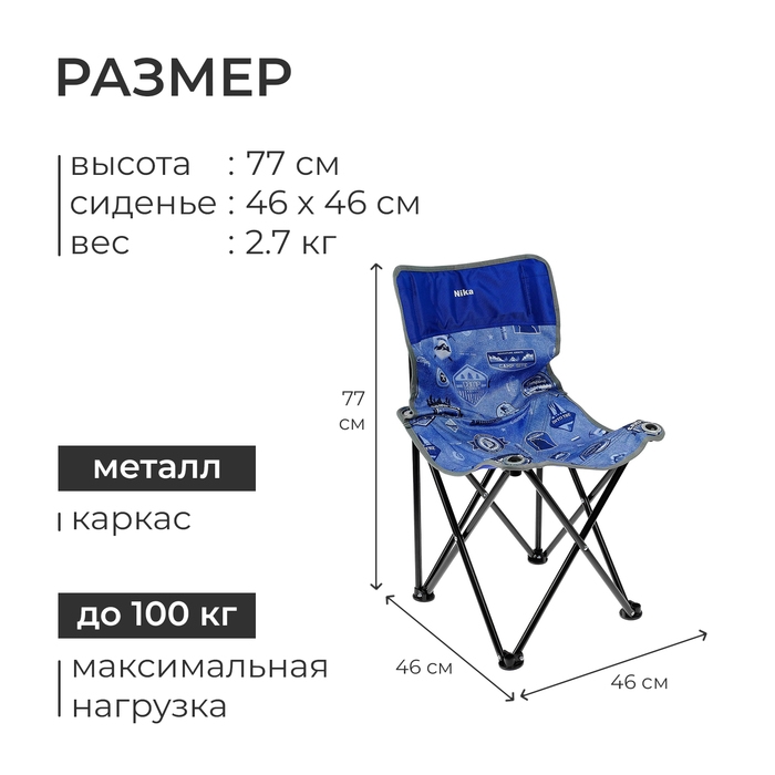 Стул складной Nika «Премиум 3», 46 x 46 x 77 см, цвет джинс/синий Стул складной Nika «Премиум 3», 46 x 46 x 77 см, цвет джинс/синий