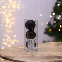 Шары ёлочные новогодние &laquo;Беру все вино на себя&raquo;, на Новый год, пластик, d=6, 3 шт., цвет чёрный