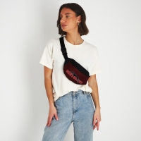 Поясная сумка "Борзая", на молнии, цвет бордовый