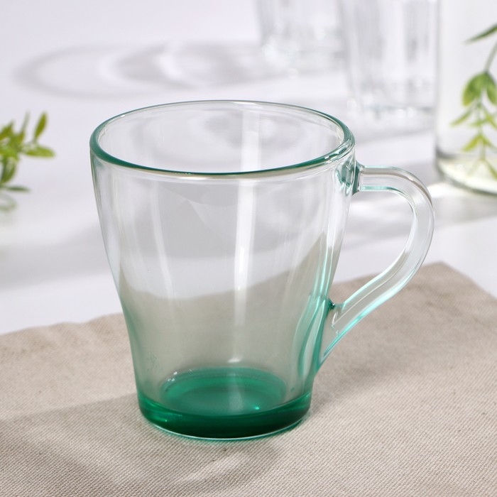 Кружка стеклянная «Джем», 250 мл, цвет зелёный Кружка стеклянная «Джем», 250 мл, цвет зелёный