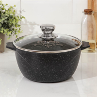 Кастрюля &laquo;Гранит Black&raquo; Induction Pro, 3 л, d=22 см, h=10.5 см, индукция, цвет чёрный