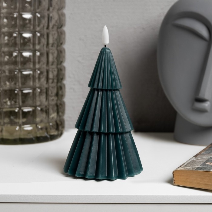Светодиодная свеча «Ёлка зелёная» 10 × 18.5 × 10 см, воск, батарейка CR2032 (в комплекте), свечение тёплое белое Светодиодная свеча «Ёлка зелёная» 10 × 18.5 × 10 см, воск, батарейка CR2032 (в комплекте), свечение тёплое белое