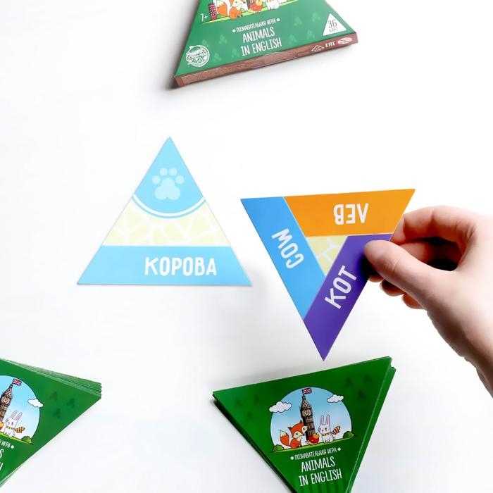 Настольная игра &laquo;Animals in English&raquo;, 36 карт, 7+