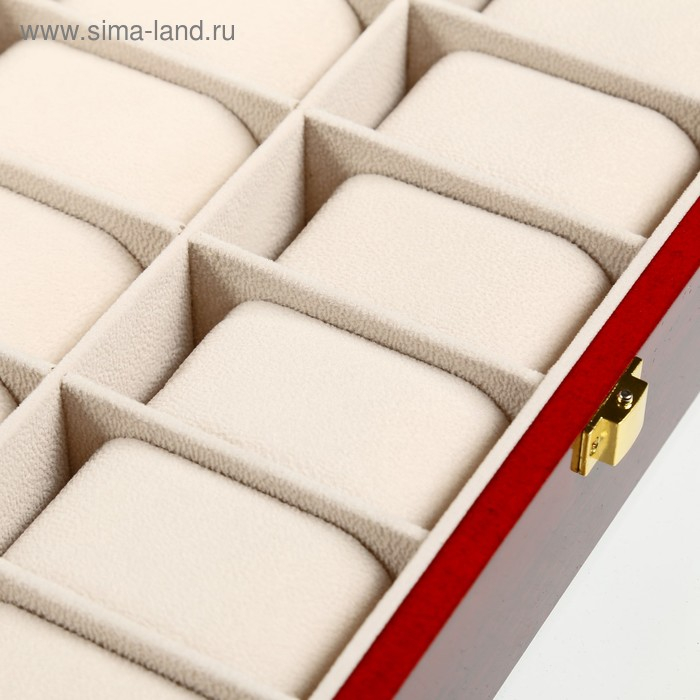 Шкатулка дерево под часы 12 отделений Шкатулка дерево под часы 12 отделений "Красно-коричневая" лак 8,3х31х20 см