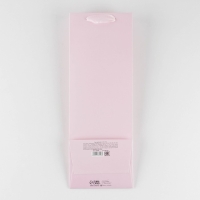 Пакет подарочный под бутылку, упаковка, &laquo;Розовый&raquo;, 13 x 35 x 10 см