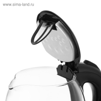 Чайник электрический Kitfort КТ-657, стекло, 1.7 л, 2200 Вт, регулировка t&deg;, серебристый