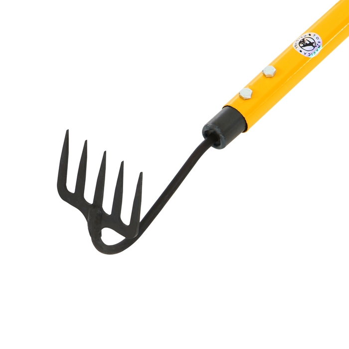 Мини-грабли прямые, 5 зубцов, сталь, металлический черенок, TORNADICA