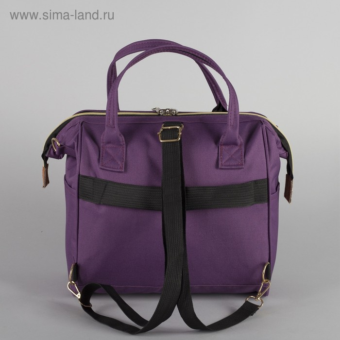 Сумка-рюкзак 2 в 1 на колёсах 18", отдел на молнии, наружный карман, цвет фиолетовый
