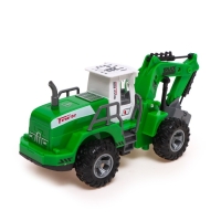 Экскаватор инерционный &laquo;Стройтехника&raquo;, световые эффекты, подвижные детали, цвет зелёный