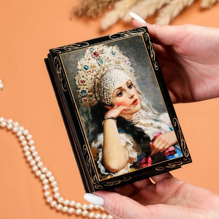 Шкатулка &laquo;Царевна&raquo;, 10&times;14 см, лаковая миниатюра