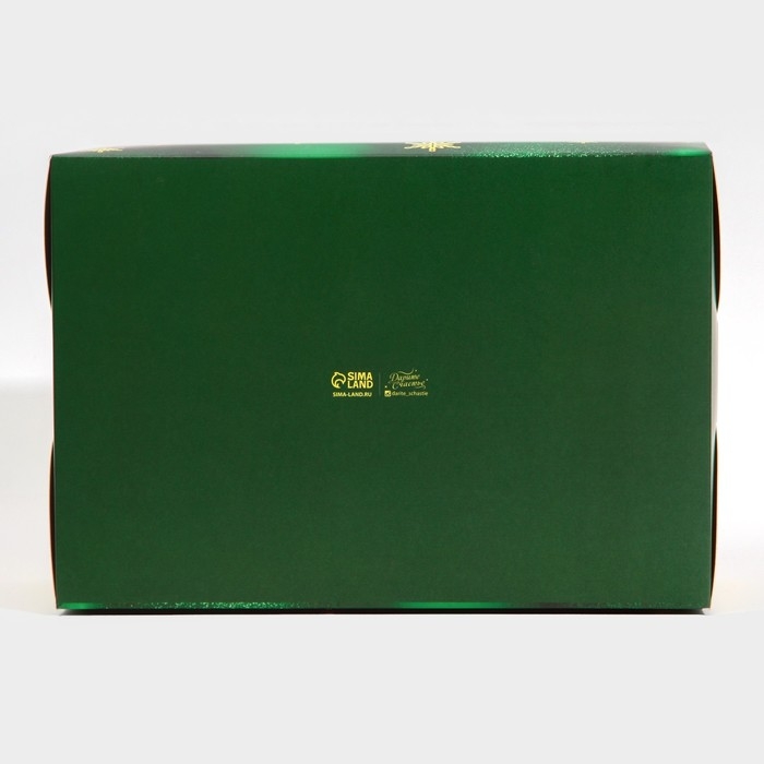 Коробка для капкейка &laquo;Зелёный фотографичный&raquo;, 23 х 16 х 10 см, Новый год