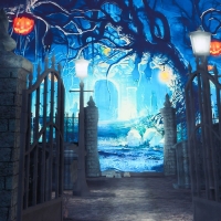 Фотофон винил "Хэллоуин. Вход на кладбище" 150х210 см Фотофон винил "Хэллоуин. Вход на кладбище" 150х210 см