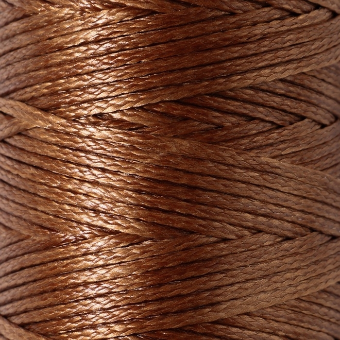 Нитки вощёные, плоские, 210D/16, 1 мм, 50 &plusmn; 2 м, цвет светло-коричневый