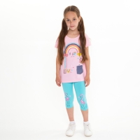 Бриджи для девочки (лосины), цвет бирюзовый, рост 110 см Бриджи для девочки (лосины), цвет бирюзовый, рост 110 см