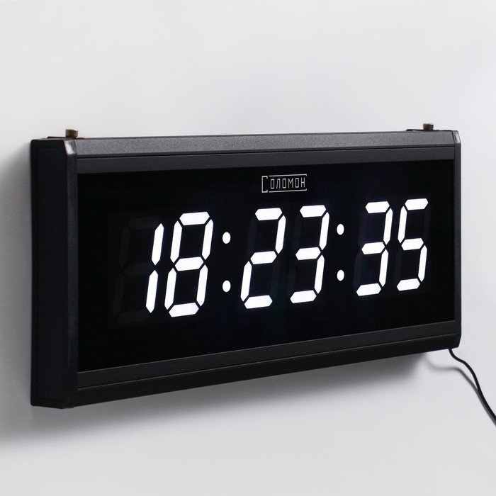 Часы электронные настенные Часы электронные настенные "Соломон", 48 x 19 x 3 см, цифры белые 7.5 х 4 см