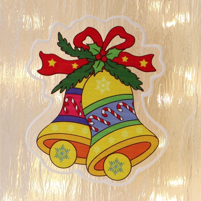 Наклейка на стекло "Праздничные колокольчики " 10х12 см