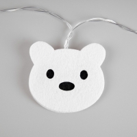 Гирлянда &laquo;Нить&raquo; 1.35 м с насадками &laquo;Эскимо&raquo;, IP20, прозрачная нить, 10 LED, батарейки AAх2 (нет в комплекте), свечение белое