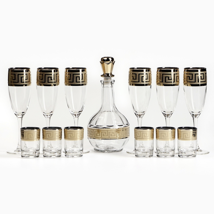 Мини-бар "Греция" барная стойка, графин 500 мл, 6 бокалов 200 мл, 6 стопок 50 мл