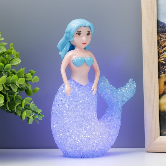 Ночник "Русалочка" LED RGB от батареек 3хLR44 МИКС 10х10х15,5см RISALUX