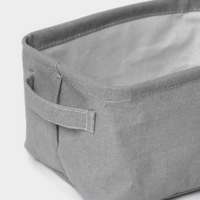 Корзина для хранения LaDо́m, с ручками, 23&times;16&times;12 см, цвет серый