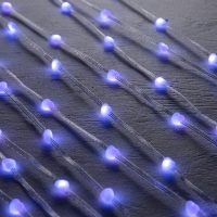 Умная гирлянда &laquo;Нить&raquo; 5 м роса с насадками &laquo;Сердечки&raquo;, IP20, серебристая нить, 50 LED, пульт ДУ, приложение, свечение RGB, USB