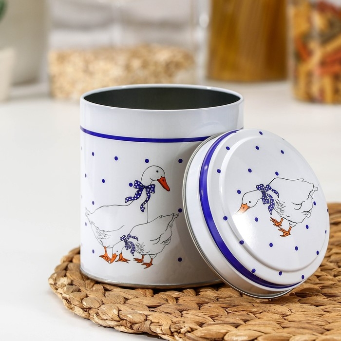 Банка для сыпучих продуктов &laquo;Гуси&raquo;, 800 мл, круглая