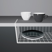 Корзина сетчатая навесная на полку Доляна, 35&times;23&times;12 см, цвет белый