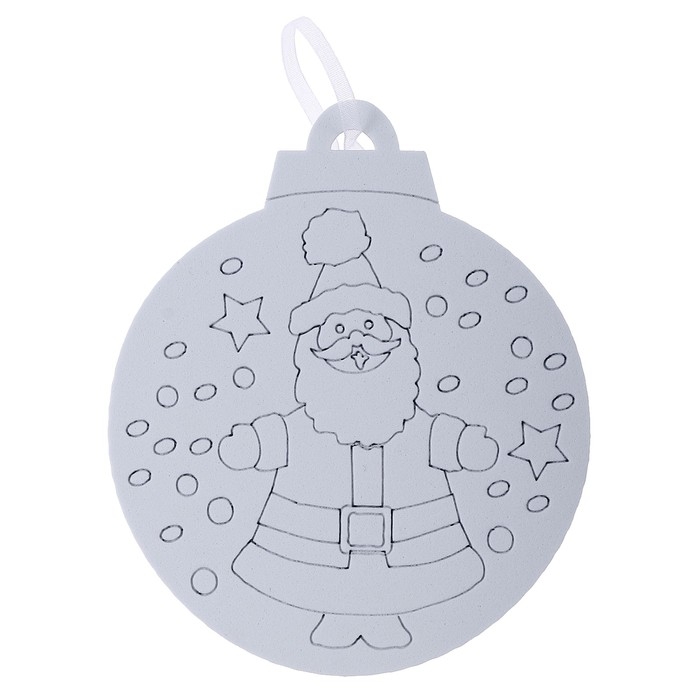 Ёлочное украшение под раскраску «Санта» 4 шт., кисть Ёлочное украшение под раскраску «Санта» 4 шт., кисть