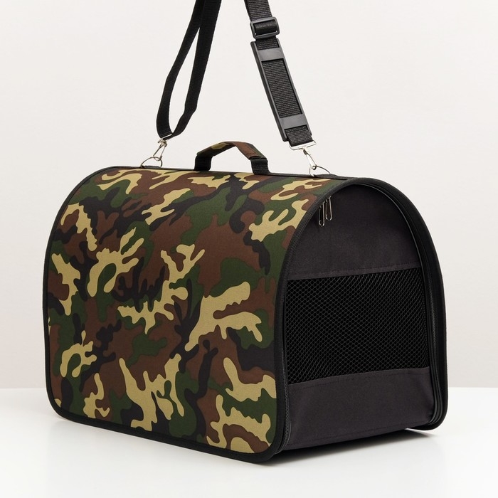 Сумка - переноска для животных "Камуфляж", каркасная, 49 х 30 х 35 см, микс оттенков
