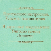Ручка в подарочном футляре &laquo;Учителю: Лучший учитель&raquo;, металл, синяя паста, пишущий узел 1 мм