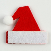 Новый год! Набор фетровых деталей для декора &laquo;Шапки&raquo; набор 5 шт., размер 1 шт. &mdash; 4 &times; 3,8 см, двусторонний скотч