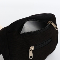 Сумка детская поясная на молнии, наружный карман, цвет чёрный Сумка детская поясная на молнии, наружный карман, цвет чёрный