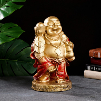 Фигура "Хотей веселый" бронза красный, 19,5х17х30см