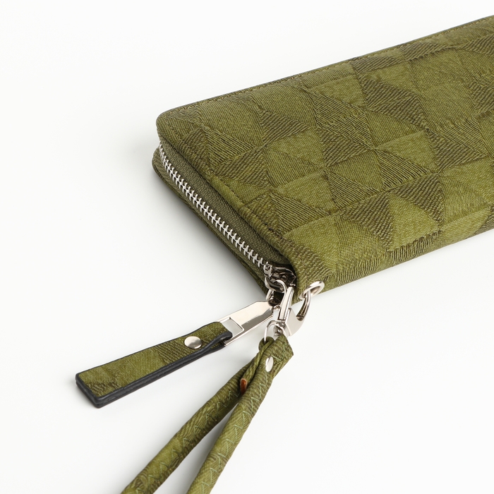 Кошелёк женский на молнии, цвет зелёный