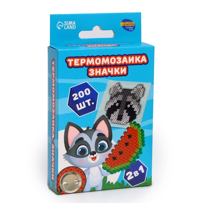 Термомозаика «Енотик» с пинцетом, значком Термомозаика «Енотик» с пинцетом, значком