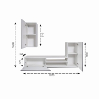 Гостиная Прага-6, 1970х350х1600, Таксония/ПВХ софт графит