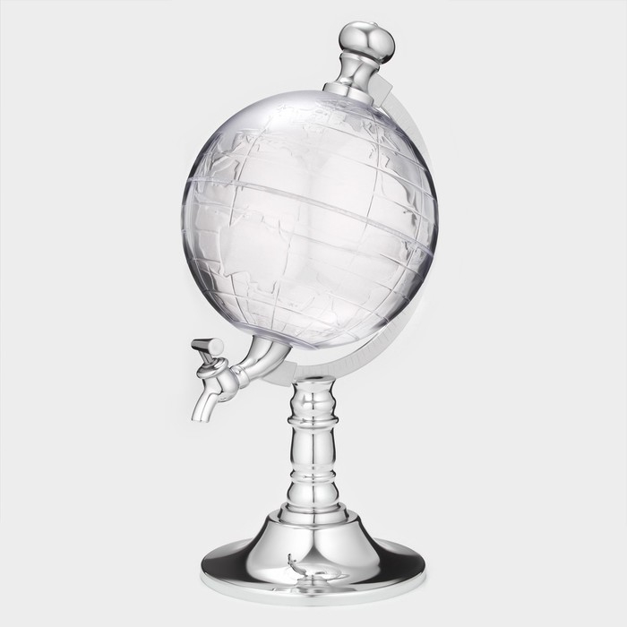 Башня пивная с воронкой &laquo;Земной шар&raquo;, 1,9 л, цвет серебристый