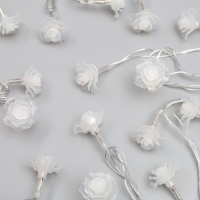 Гирлянда «Нить» 5 м с насадками «Розы большие», IP20, прозрачная нить, 20 LED, свечение мульти (RG/RB), мигание, 220 В Гирлянда «Нить» 5 м с насадками «Розы большие», IP20, прозрачная нить, 20 LED, свечение мульти (RG/RB), мигание, 220 В