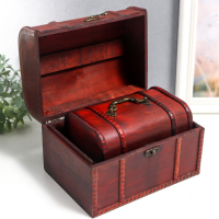 Шкатулка дерево сундучок (набор 2 шт) "Викторианские" 17,5х11,5х11,5 см; 21х15,5х15 см