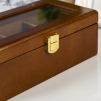 Шкатулка дерево 2 отделения под часы и бижутерию "Стиль" коричневая 10,5х7х19,2 см Шкатулка дерево 2 отделения под часы и бижутерию "Стиль" коричневая 10,5х7х19,2 см