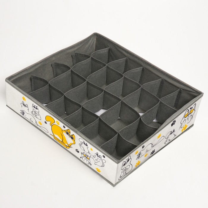 Органайзер для хранения белья, кофр 24 ячейки «Кошки», 35 х 30 х 10 см. Органайзер для хранения белья, кофр 24 ячейки «Кошки», 35 х 30 х 10 см.