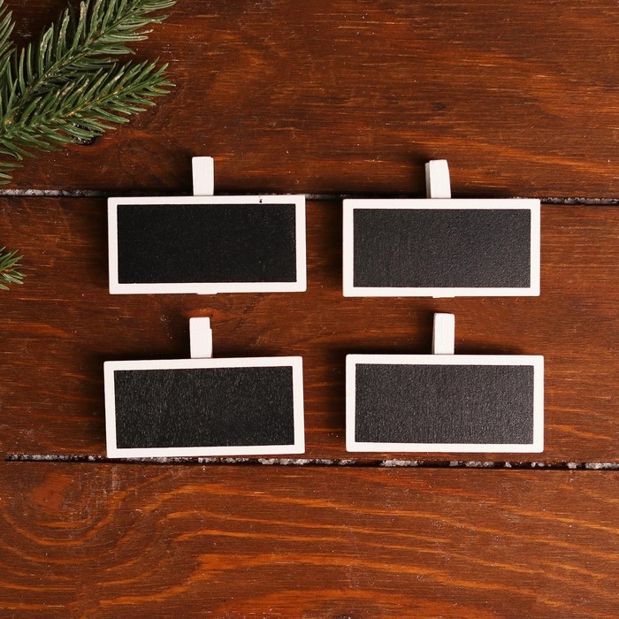 Набор декоративных прищепок &laquo;Таблички&raquo; 7&times;4,8&times;1,2 см, набор 4 шт.