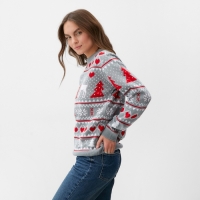 Джемпер вязаный KAFTAN "Новогодний" размер 42, серый