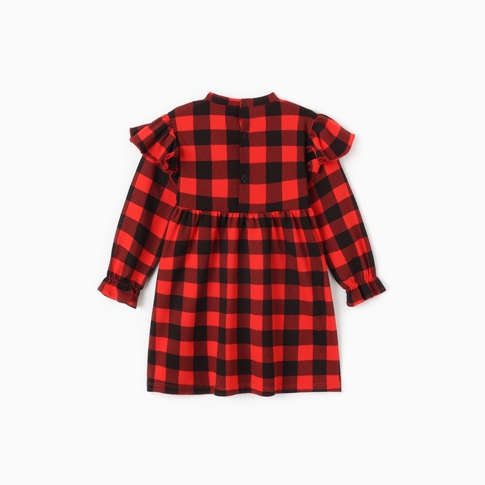 Платье детское с рюшами KAFTAN "Клеточка" р.30 (98-104)